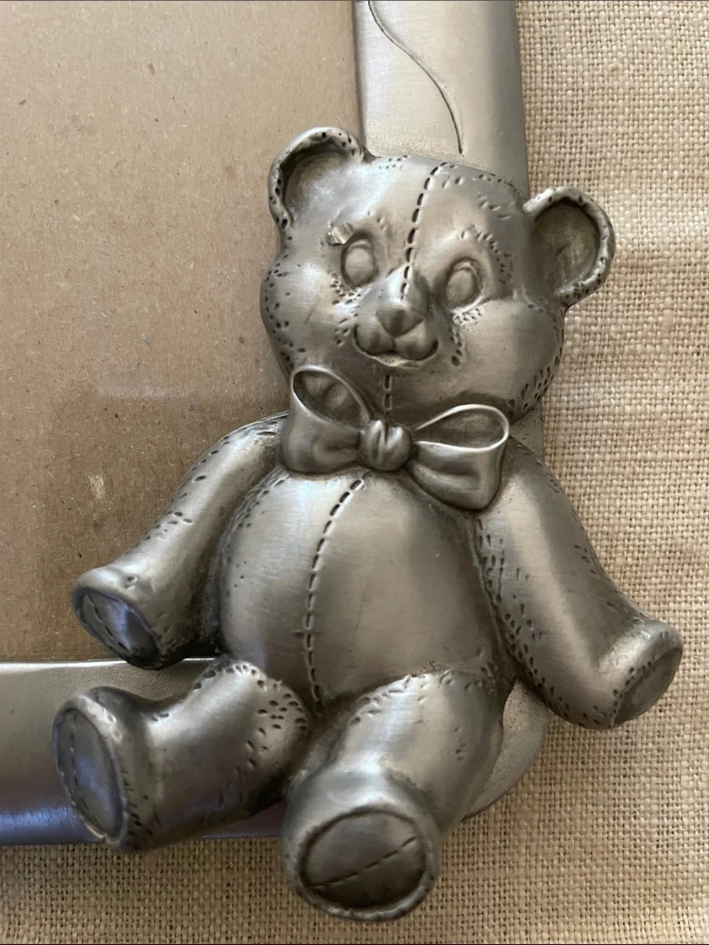 Seagull Pewter Silver Teddy Bear nursery Frame with Balloons 5.5x7 PF 250 1991